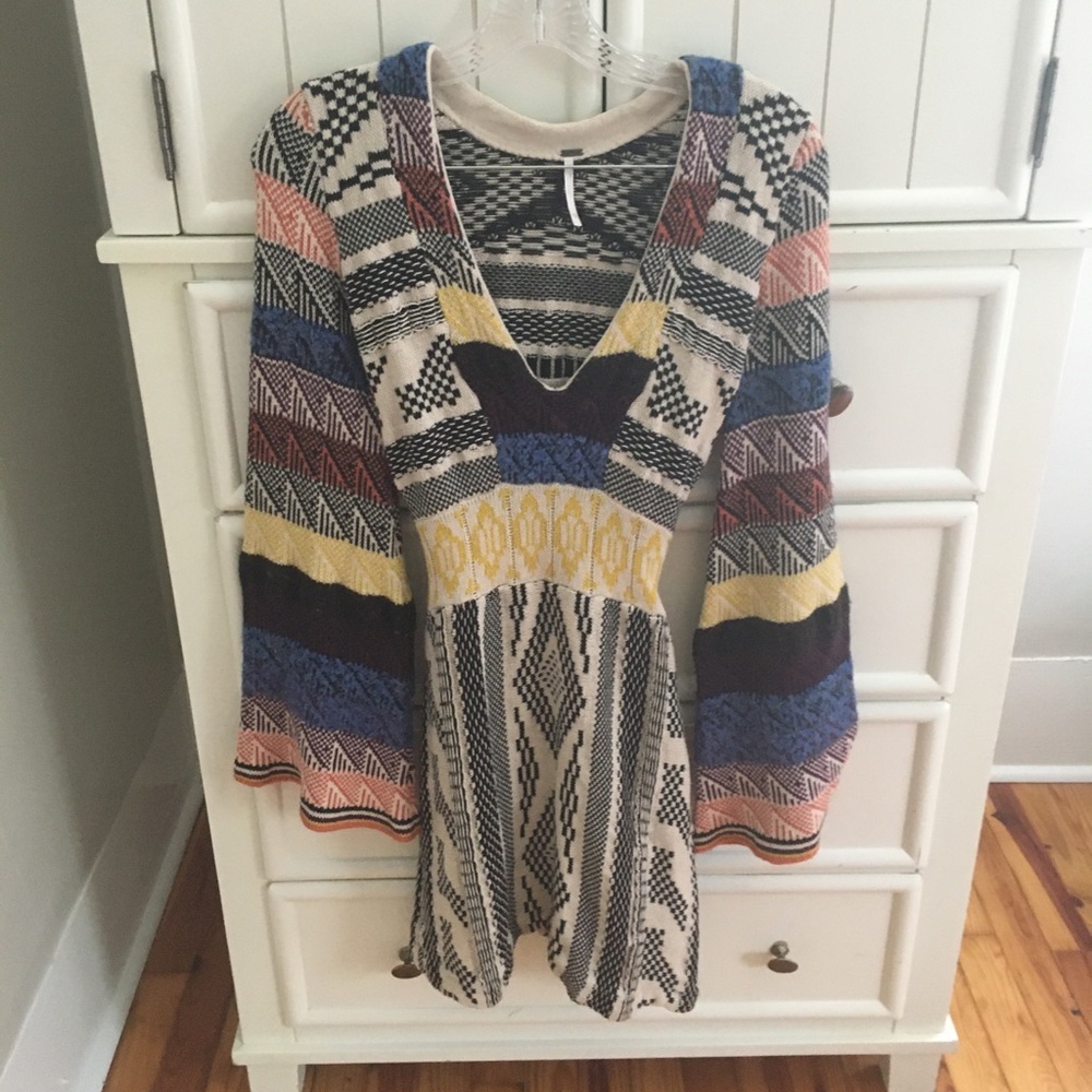 Free People Patchwork Sweater Mini Dress - Picture 6 of 10